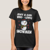 T-shirt Juste Une Fille Qui Aime Snowman mignon Snowman Fr (Devant)