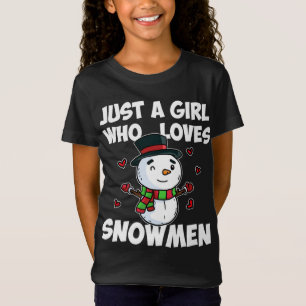 T-Shirt Juste Une Fille Qui Aime Snowman mignon Snowman Fr