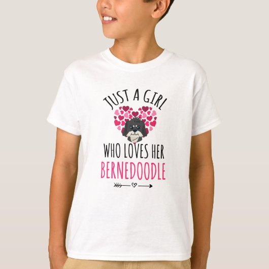 T-shirt Juste Une Fille Qui Aime Son Cadeau Bernedoodle Am (Devant)
