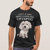T-shirt Juste une fille qui aime son Cavapoo blanc Cavapoo (Devant)