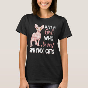 T-shirt Juste Une Fille Qui Aime Sphynx Chats Drôle Chat P