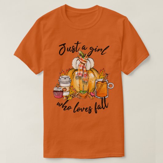 T-shirt Juste une fille qui aime tomber femmes Citrouilles (Design devant)