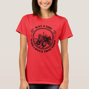 T-shirt Juste une fille qui aime Tracteurs Agriculture T-s