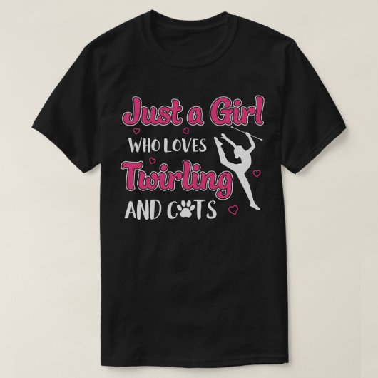 T-shirt Juste une fille qui aime Twirling Chats Majorette (Design devant)