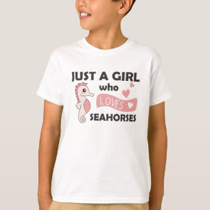 T-shirt Juste Une Fille Qui Aime Un Cheval De Mer Doux