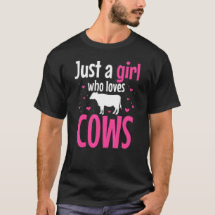 T-shirt Juste une fille qui aime vaches fermier ferme anim