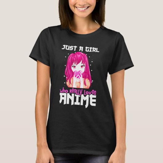 T-shirt Juste Une Fille Qui Aime Vraiment Anime (Devant)