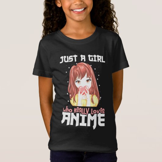 T-Shirt Juste Une Fille Qui Aime Vraiment Anime (Devant)