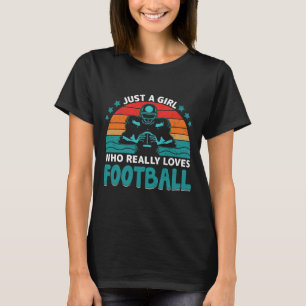 T-shirt Juste Une Fille Qui Aime Vraiment Le Football Amér