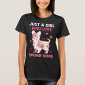 T-shirt Juste Une Fille Qui Aime Yorkshire Terrier Chien M (Devant)
