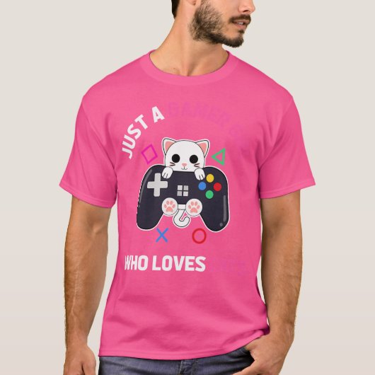 T-shirt Juste une gamer fille qui aime les chats mignon ga (Devant)