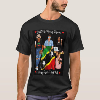 T-shirt Juste une mère de Nevis vivant sa meilleure vie Af