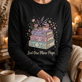 T-shirt Juste une page de plus Livres floraux Conception d