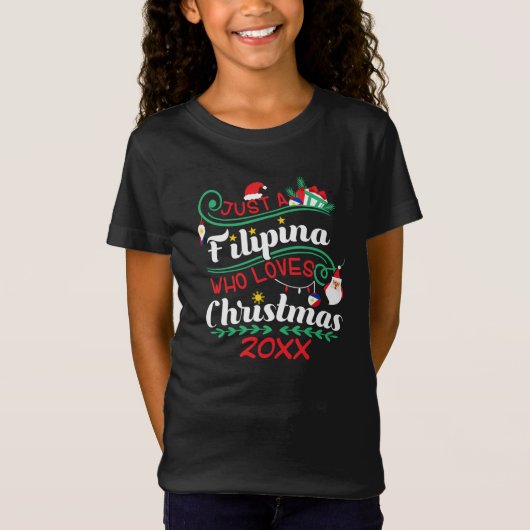 T-Shirt Juste une Philippine qui aime Noël (Devant)