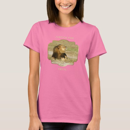 T-shirt Justice pour Cecil le lion tué en Afrique (Devant)