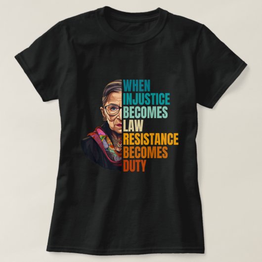 T-shirt Justice Quote Bold Protest Art Shirt (Design devant)