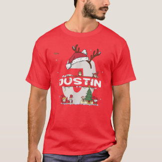 T-shirt Justin Christmas avec Justin Nom pour les Noël drô