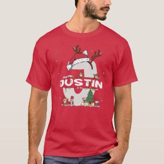 T-shirt Justin Christmasw Justin Nom pour les Noël drôles