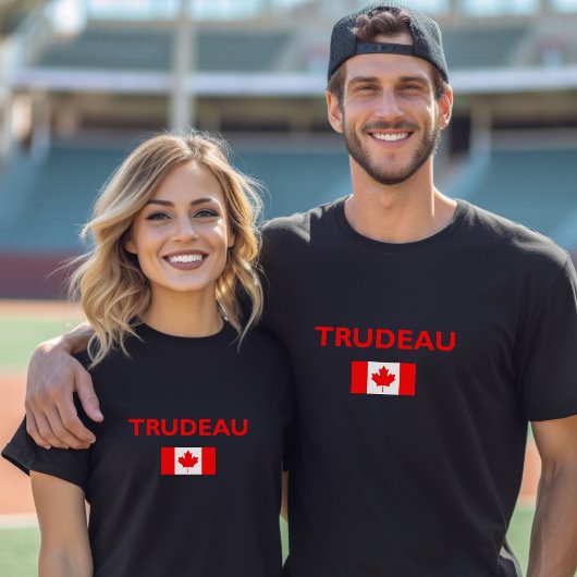 T-shirt Justin Trudeau Canada Drapeau canadien foncé