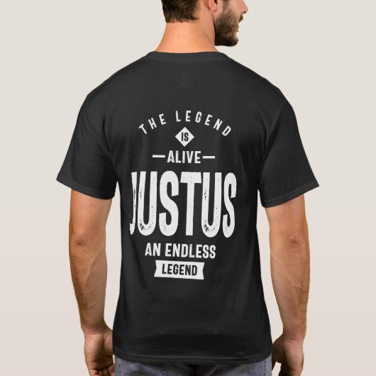 T-shirt Justus Nom personnalisé Anniversaire Cadeau (Dos)