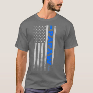 T-shirt K9 Officier Design Papaw US American Flag Cadeau