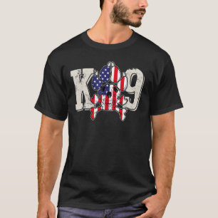 T-shirt K9 Officier Us Drapeau Police Département K9 Polic
