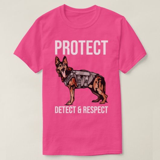 T-shirt K9 Police Agent Police Chien Protéger Détecter Res (Design devant)