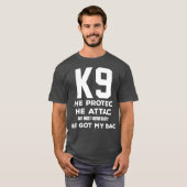 T-shirt K9 Police Chien Handler Malinois Allemand Sheperer (Devant entier)