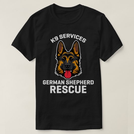 T-shirt K9 Services berger allemand Secourir police cadeau (Design devant)