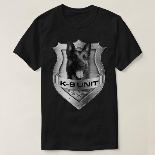 T-shirt K9 Unité Badge Police Chien Unité Malinois 1 (Design devant)