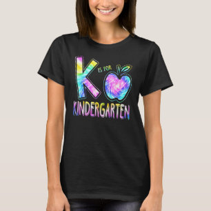 T-shirt K est pour l'enseignant de maternelle Tie Dye reto