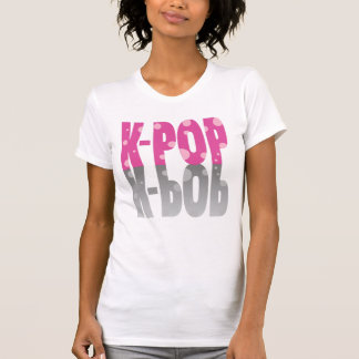 T-shirt K-Pop avec points et ombre en rose