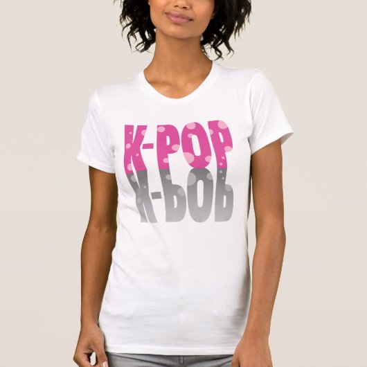 T-shirt K-Pop avec points et ombre en rose (Devant)