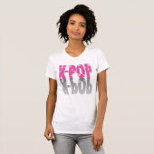 T-shirt K-Pop avec points et ombre en rose (Devant entier)