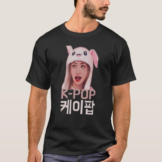 T-shirt K Pop Bunny Rabbit Casquette Sud-Coréen Fa Musique (Devant)