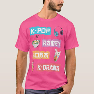 T-shirt K Pop Ramen Boba K-Drama - Anime Ramen