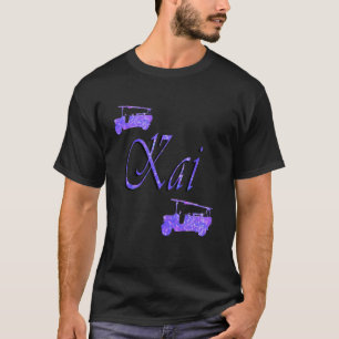T-shirt Kai nom étoilé bleu avec camions de pompiers,