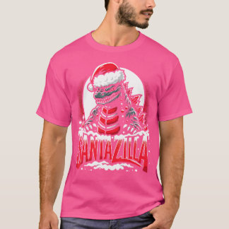 T-shirt Kaiju Christmas Santazilla Japonais Monster Dinosa