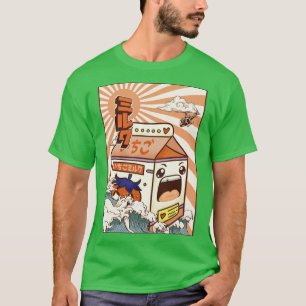 T-shirt Kaiju fraise Lait Carton japonais Monster cadeau