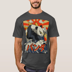 T-shirt Kaiju Panda Great Wave Off Kanagawa Japanese Kaiji