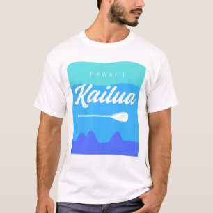 T-shirt Kailua Hawaii Surboard Design avec Mokes Island T