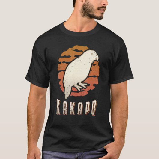 T-shirt Kakapo Vintage Retro Classic Animal Sunset (Devant)