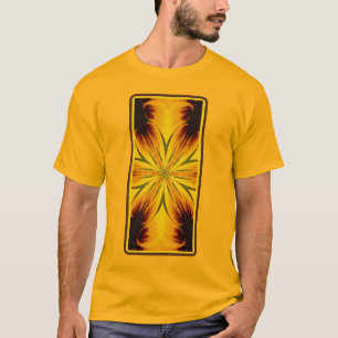 T-shirt Kaleidoscope Abstrait Jaune Et Brown