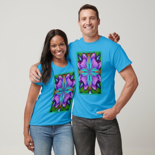 T-shirt Kaleidoscope Abstrait Violet Et Turquoise (Unisexe)