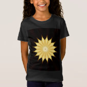 T-Shirt Kaleidoscope Design Bright Yellow Star (Devant)