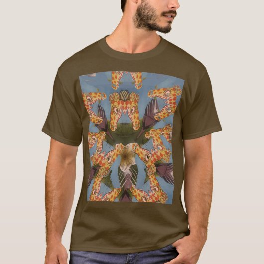 T-shirt Kaleidoscope Giraffe Mandala : Safari Art Abstrait (Devant)