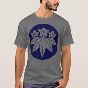 T-shirt Kamakura Minamoto Mon Japanese clan in navy blue 
