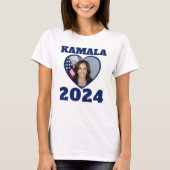 T-shirt KAMALA 2024 photo coeur bleu démocrate texte (Devant)