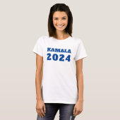 T-shirt KAMALA 2024 texte bleu démocrate (Devant entier)
