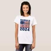 T-shirt KAMALA 2024 USA drapeau bleu rouge faux texte (Devant entier)